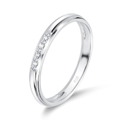 Simple Designed With CZ Stone Silver Ring NSR-4060